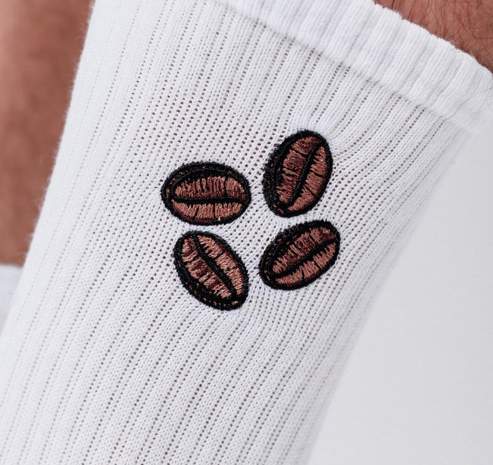 Coffee Beans | Bestickte Bio Baumwoll Socken