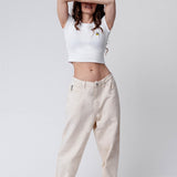 Filterkaffeemaschine | Besticktes Bio Baumwoll Cropped T-Shirt