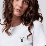 Liquid Coffee | Besticktes Bio Baumwoll Cropped T-Shirt