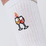 Wein Duett | Bestickte Bio Baumwoll Socken