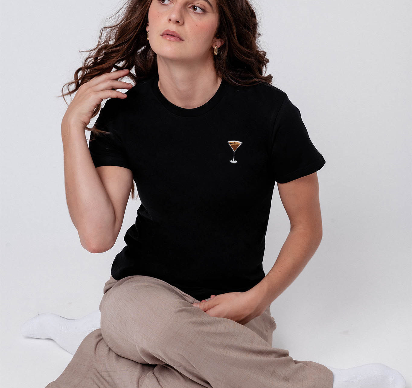 Espresso Martini | Besticktes Bio Baumwoll Frauen T-Shirt