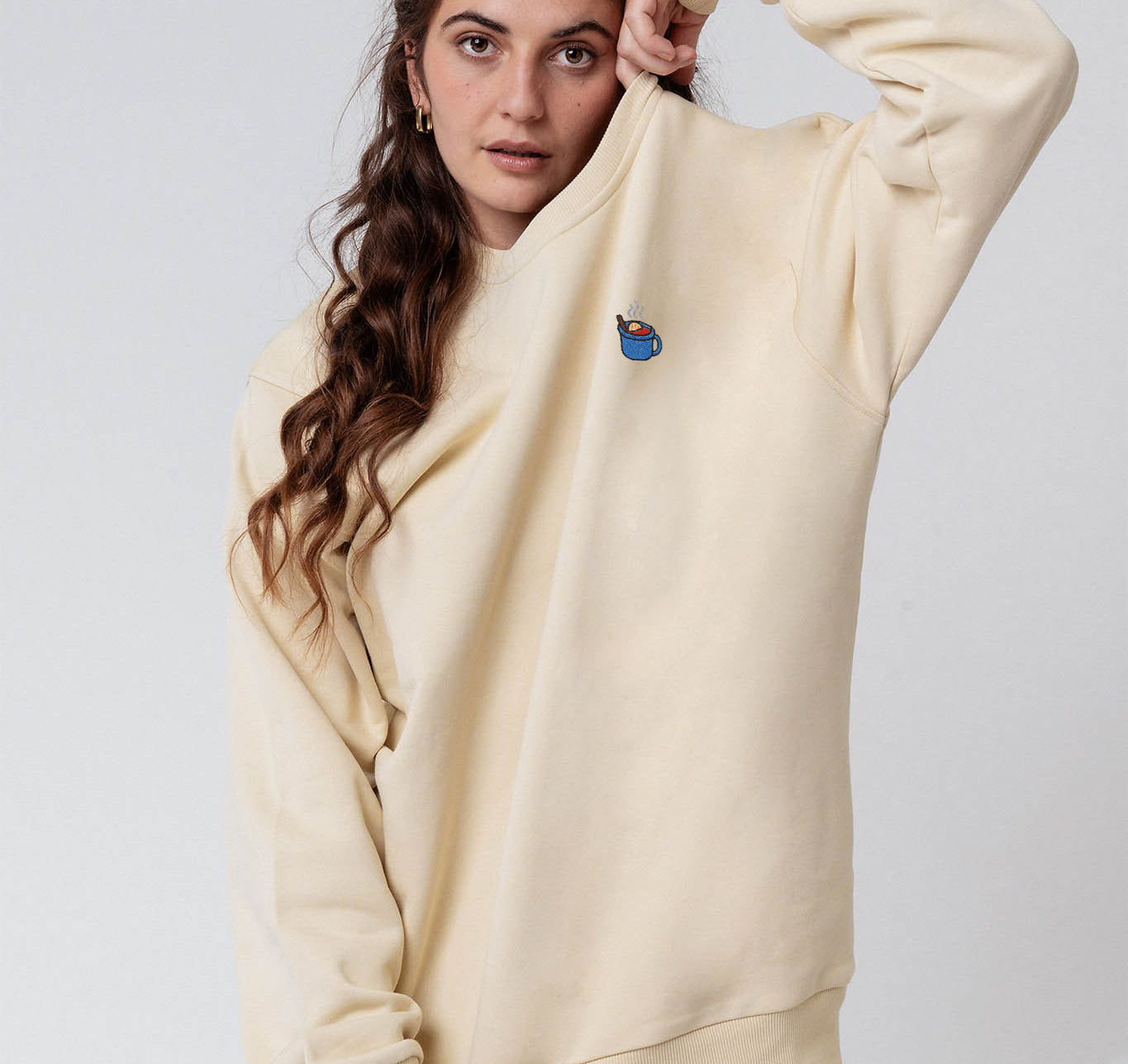 Glühwein | Bestickter Bio-Baumwoll Unisex Pullover