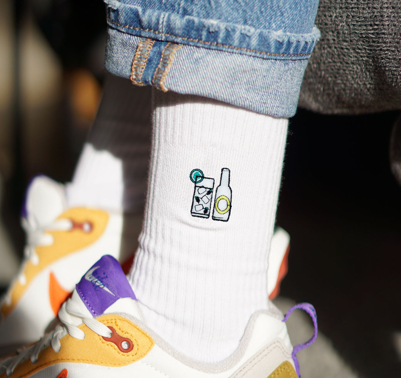 Gin & Tonic | Bestickte Bio Baumwoll Socken