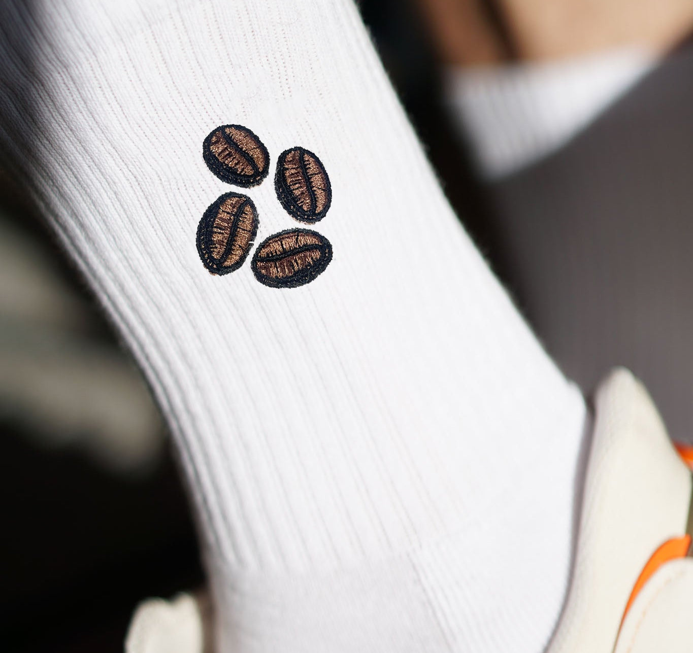 Coffee Beans | Bestickte Bio Baumwoll Socken