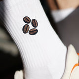Coffee Beans | Bestickte Bio Baumwoll Socken