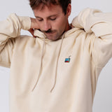 Pfirsich Eistee | Bestickter Bio-Baumwoll Unisex Hoodie