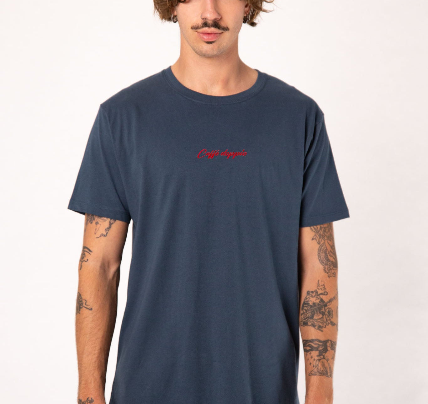 Caffé doppio | Besticktes Bio Baumwoll Unisex T-Shirt