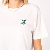 Kleiner Klopfer | Besticktes Bio Baumwoll Cropped T-Shirt