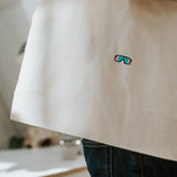 schnelle Brille | Bestickte Bio Baumwoll Tasche