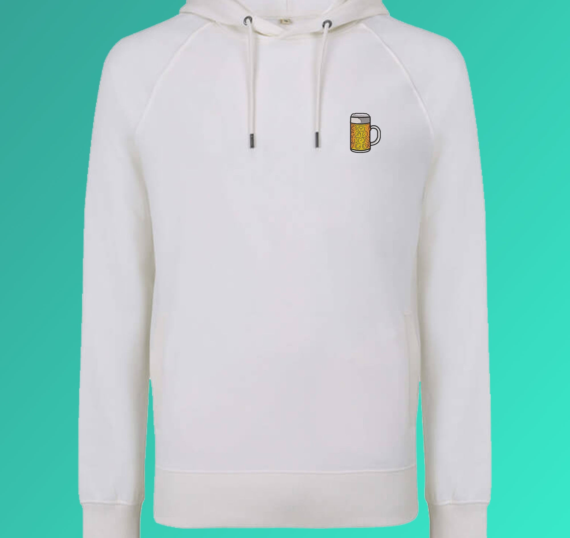 Maßkrug | Bestickter Bio-Baumwoll Unisex Hoodie