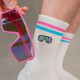 schnelle Brille | Bestickte Bio Baumwoll Socken