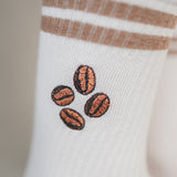 Coffee Beans | Bestickte Bio Baumwoll Socken