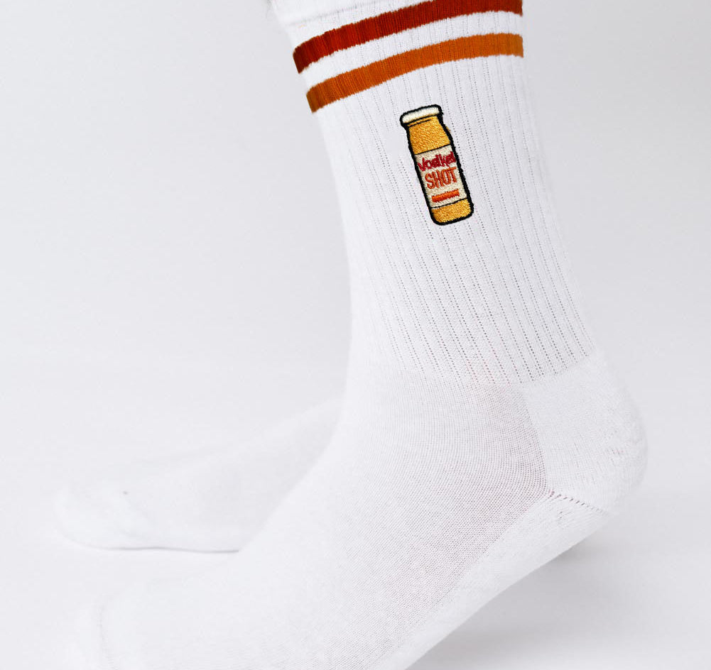 Voelkel Ingwer Shot | Bestickte Bio Baumwoll Socken