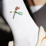 Champagnersäbel | Bestickte Bio Baumwoll Socken