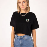 Gin Tonic | Besticktes Bio Baumwoll Cropped T-Shirt
