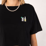Gin Tonic | Besticktes Bio Baumwoll Cropped T-Shirt