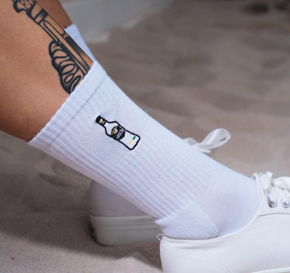 Mangaroca Batida de Côco | Bestickte Bio Baumwoll Socken