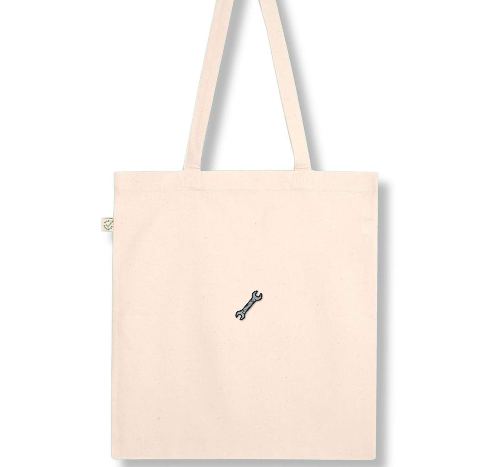 13er Schlüssel | Bestickte Bio Baumwoll Tasche