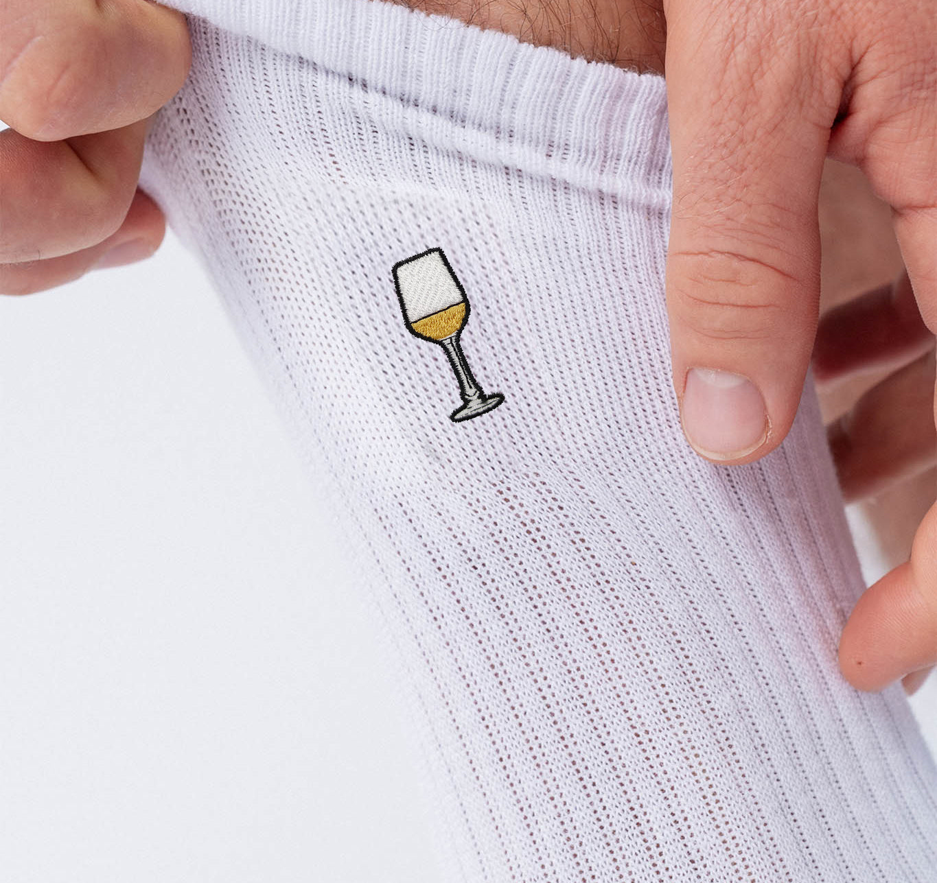 Weißwein | Bestickte Bio Baumwoll Socken