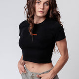 Spritz Signature | Besticktes Bio Baumwoll Cropped T-Shirt