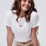 Spritz Signature | Besticktes Bio Baumwoll Cropped T-Shirt