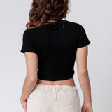 Negroni | Besticktes Bio Baumwoll Cropped T-Shirt