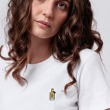 Slyrs | Besticktes Bio Baumwoll Cropped T-Shirt