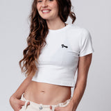 Siebträger | Besticktes Bio Baumwoll Cropped T-Shirt