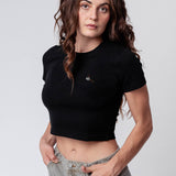 Siebträger Beans | Besticktes Bio Baumwoll Cropped T-Shirt