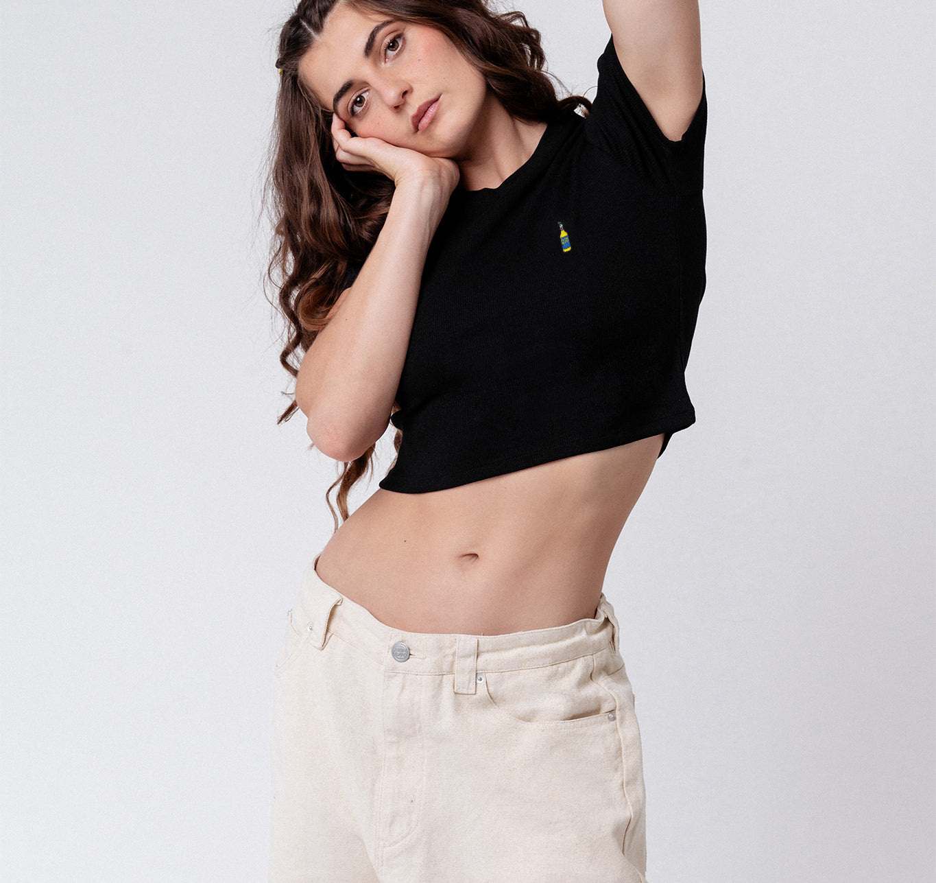Mate Spritz | Besticktes Bio Baumwoll Cropped T-Shirt