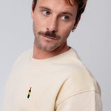 Weinflasche | Bestickter Bio-Baumwoll Unisex Pullover