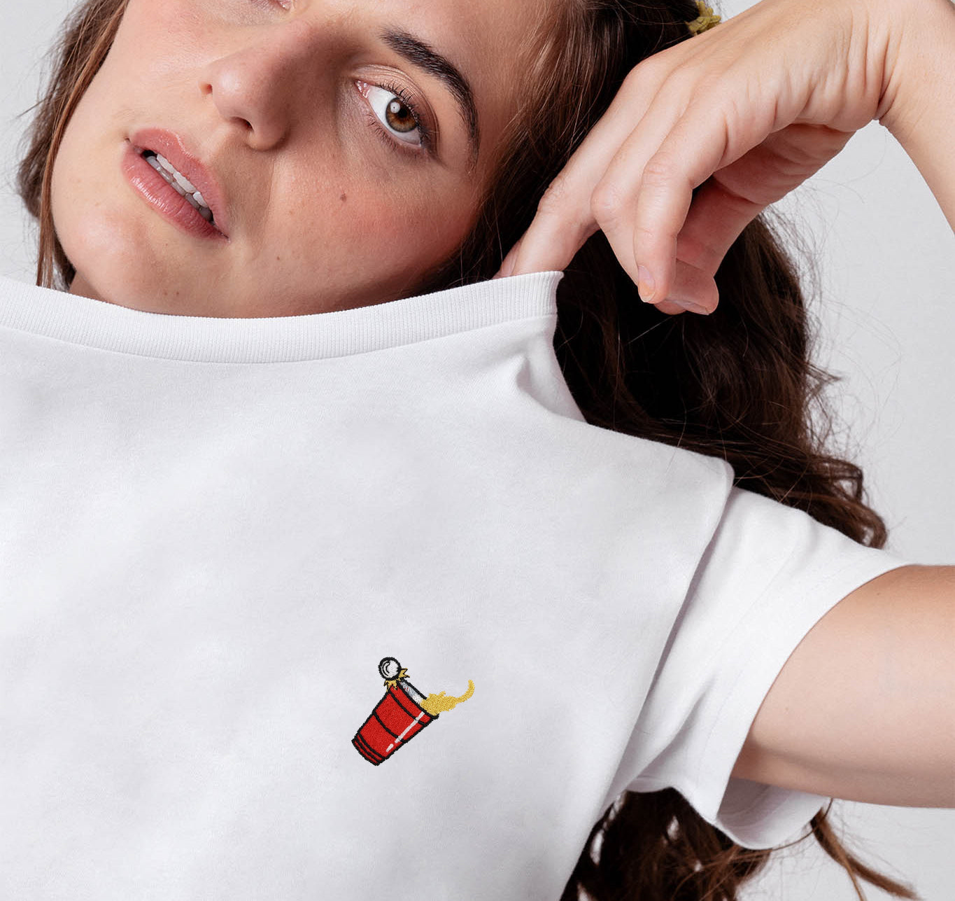 Beerpong Randtreffer | BBesticktes Bio Baumwoll Frauen T-Shirt