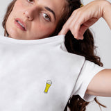 Weißbier | Besticktes Bio Baumwoll Frauen T-Shirt