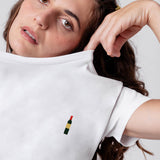 Weinflasche | Besticktes Bio Baumwoll Frauen T-Shirt