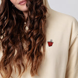 Beerpong | Bestickter Bio-Baumwoll Frauen Hoodie
