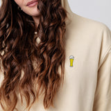 Weißbier | Bestickter Bio-Baumwoll Frauen Hoodie