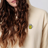 Maßkrug | Bestickter Bio-Baumwoll Frauen Hoodie