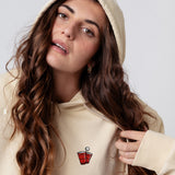 Beerpong | Bestickter Bio-Baumwoll Frauen Hoodie