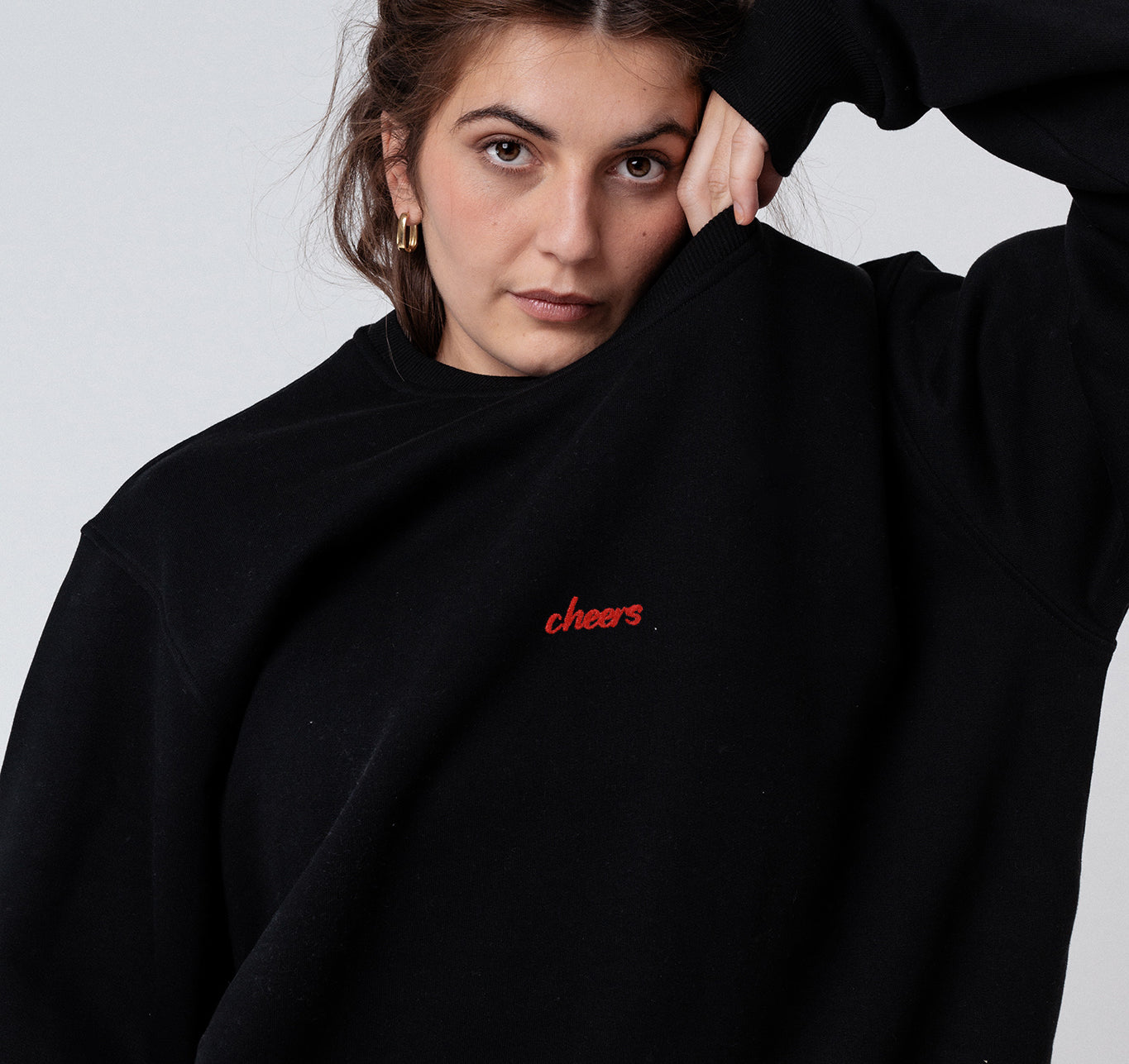 Cheers Collection | Bestickter Bio-Baumwoll Frauen Pullover