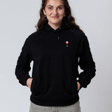 Glaserl Rotwein | Bestickter Bio-Baumwoll Frauen Hoodie