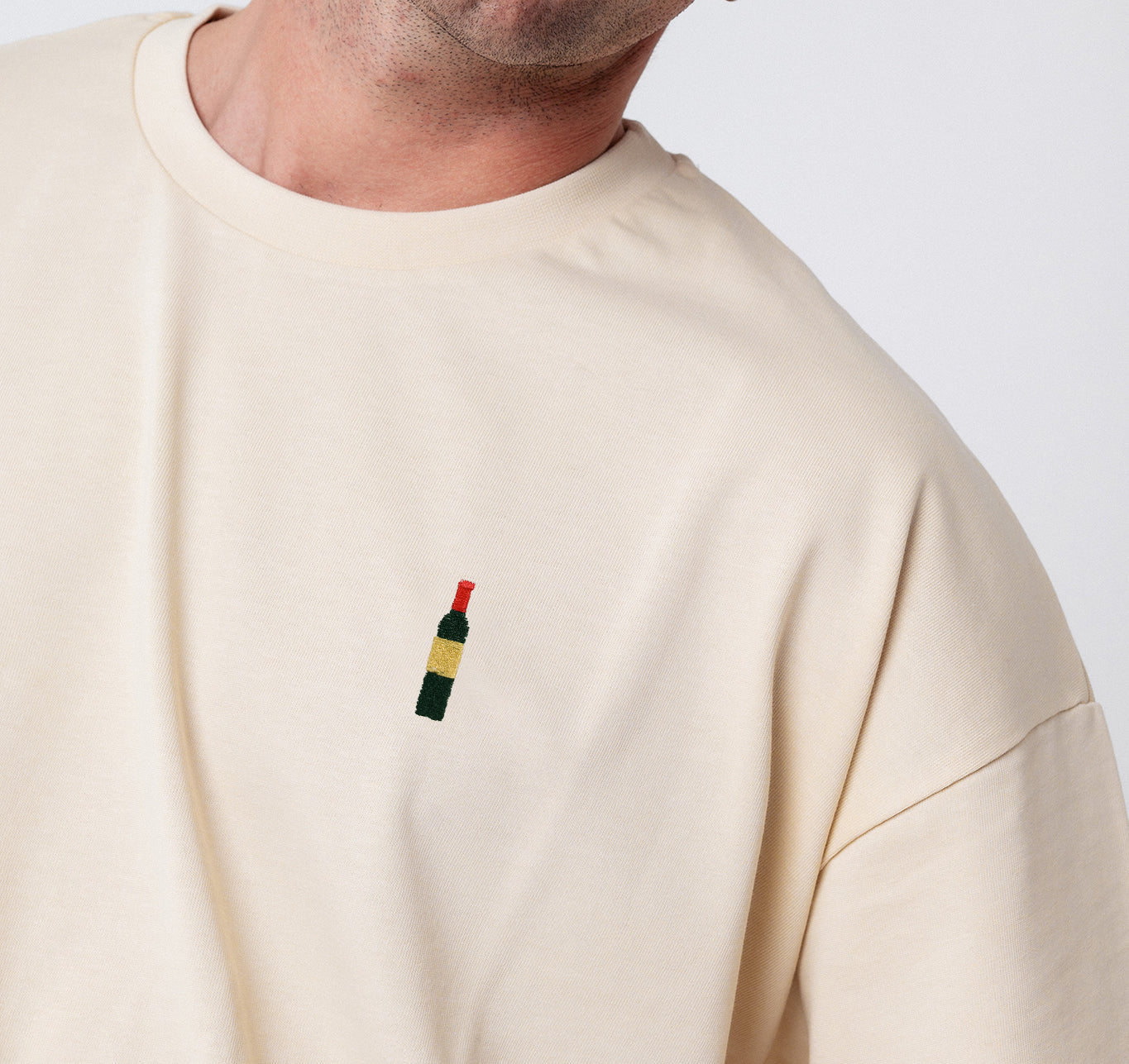 Weinflasche | Heavy Oversized Bio Baumwoll T-Shirt