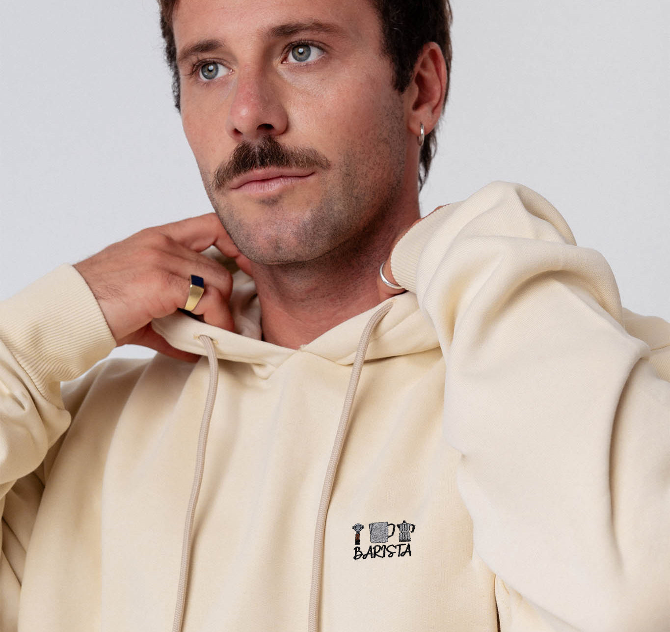 Barista Set | Bestickter Bio Baumwoll Unisex Hoodie