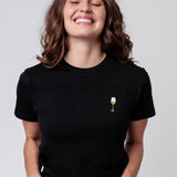 Weißwein | Besticktes Frauen Bio Baumwoll T-Shirt