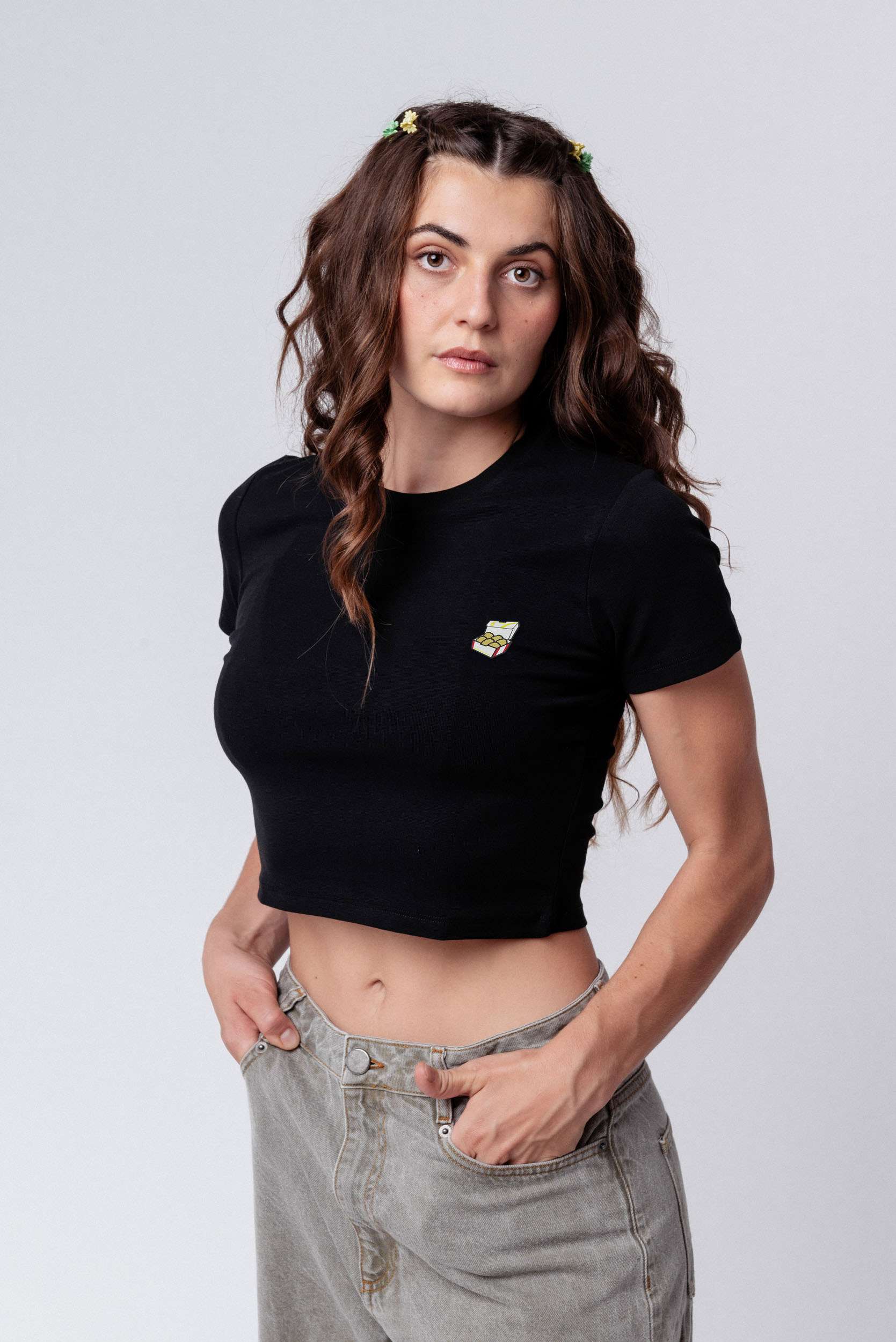 6er Nuggets Crop Top Weiß