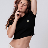 Dumplings | Besticktes Bio Baumwoll Cropped T-Shirt