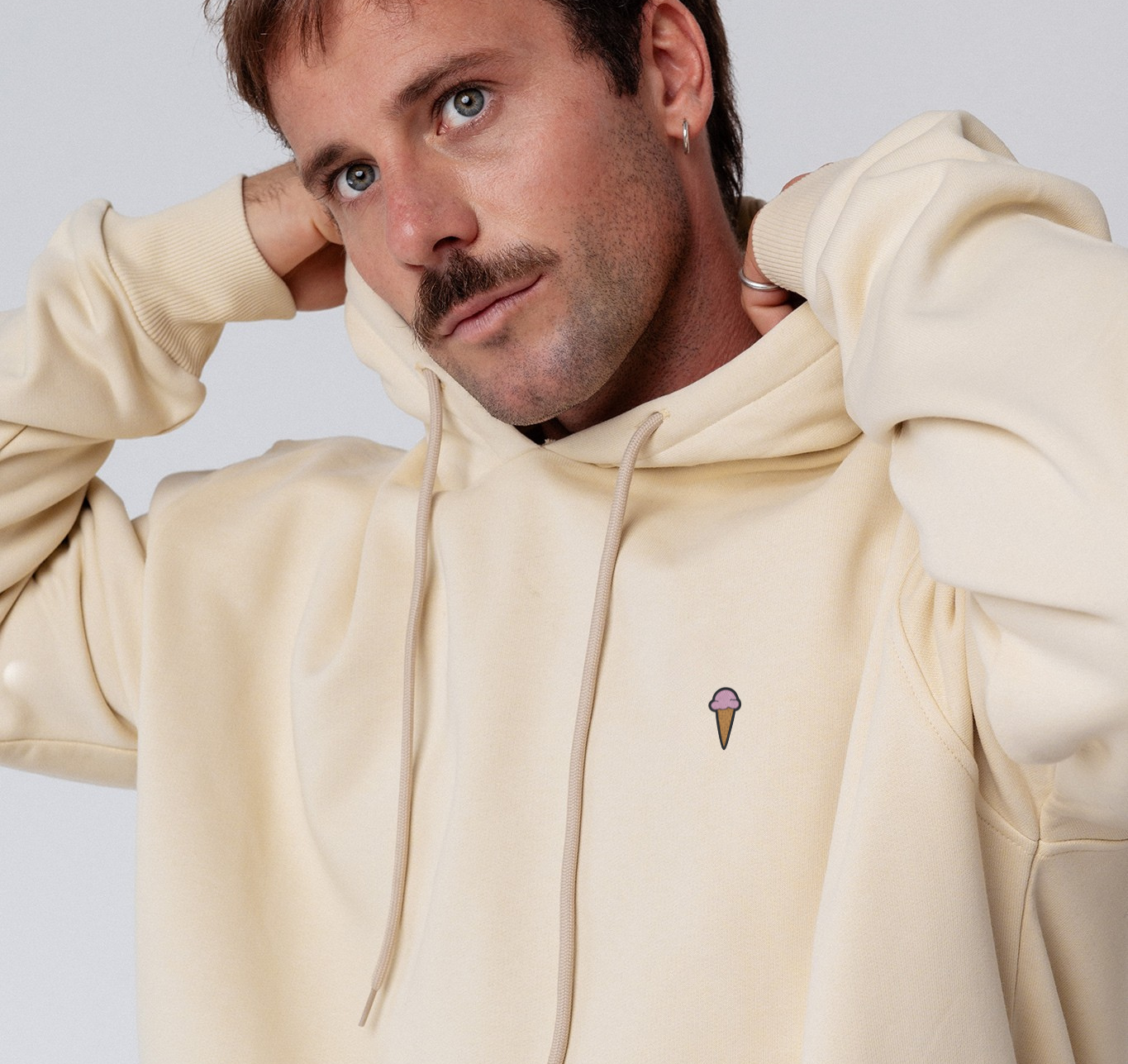 Eis |  Bestickter Bio Baumwoll Unisex Hoodie