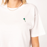 Lauch | Besticktes Bio Baumwoll Cropped T-Shirt
