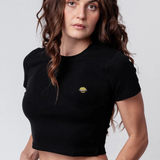 Leberkassemmel | Besticktes Bio Baumwoll Cropped T-Shirt