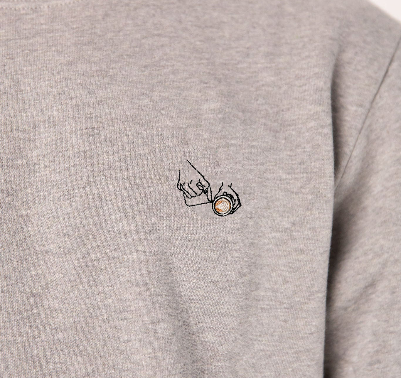 Latte Art | Bestickter Bio-Baumwoll Unisex Pullover