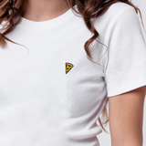Pizza | Besticktes Bio Baumwoll Cropped T-Shirt